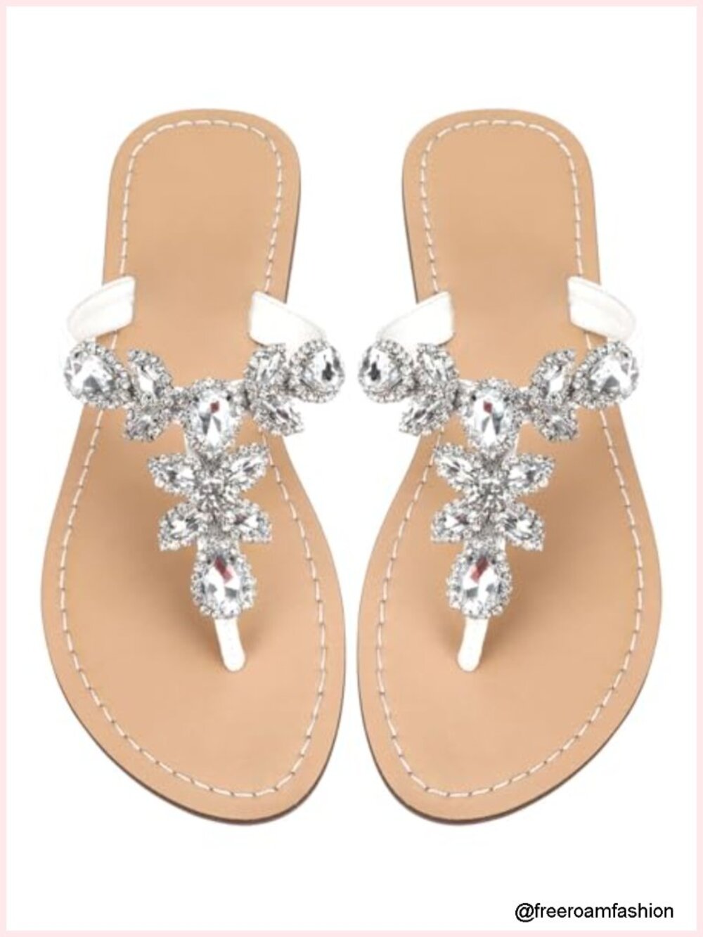 Sparkly Rhinestone Thong Flip Flops Dressy Gemstone Wedding Sandals